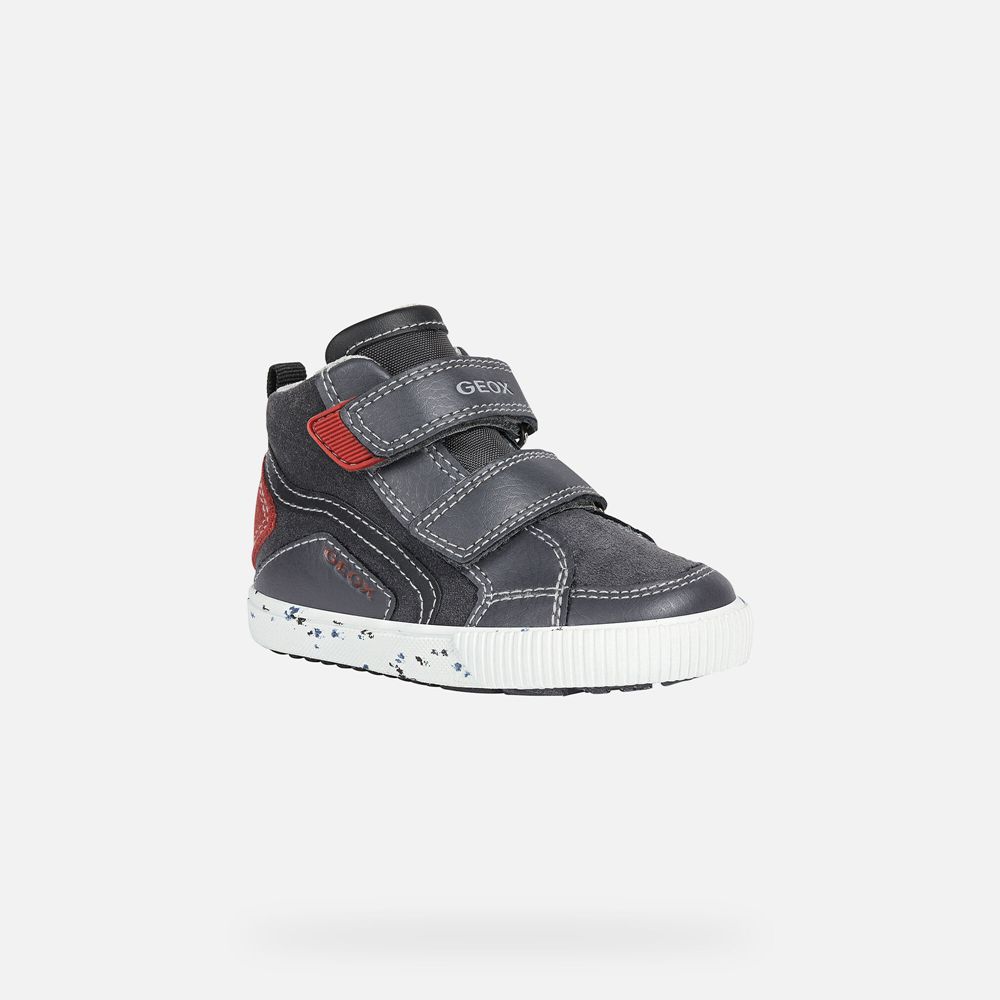 Geox Sneakers Dark Grey/Red Kilwi Boy - Geox Baby Shoes - OYZKQI086